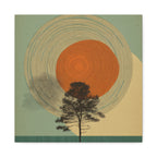 Tree Ring Landscape Canvas | Mid Century Nature Art