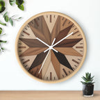 Maple Leaf Wall Clock | Marquetry-Style MCM Decor