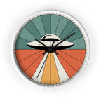 UFO Sunburst Wall Clock | Teal Orange Atomic Decor