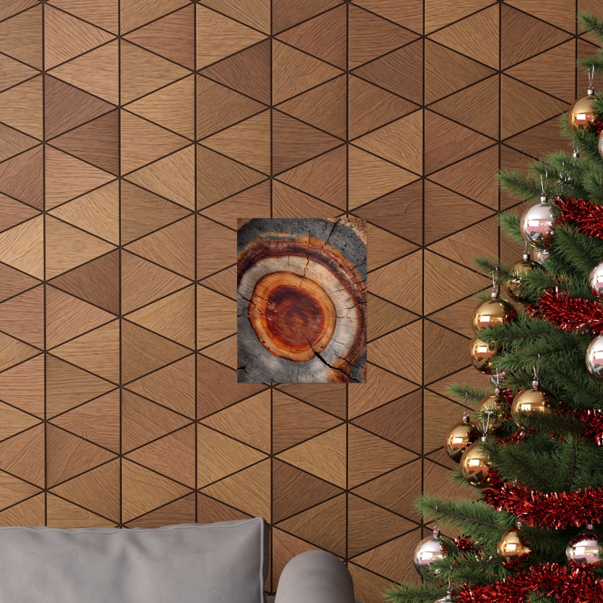 Tree Ring Wall Art | Rustic Wood Cross Section Print | Natural Growth Rings Poster | Farmhouse Forest Nature Photography Decor