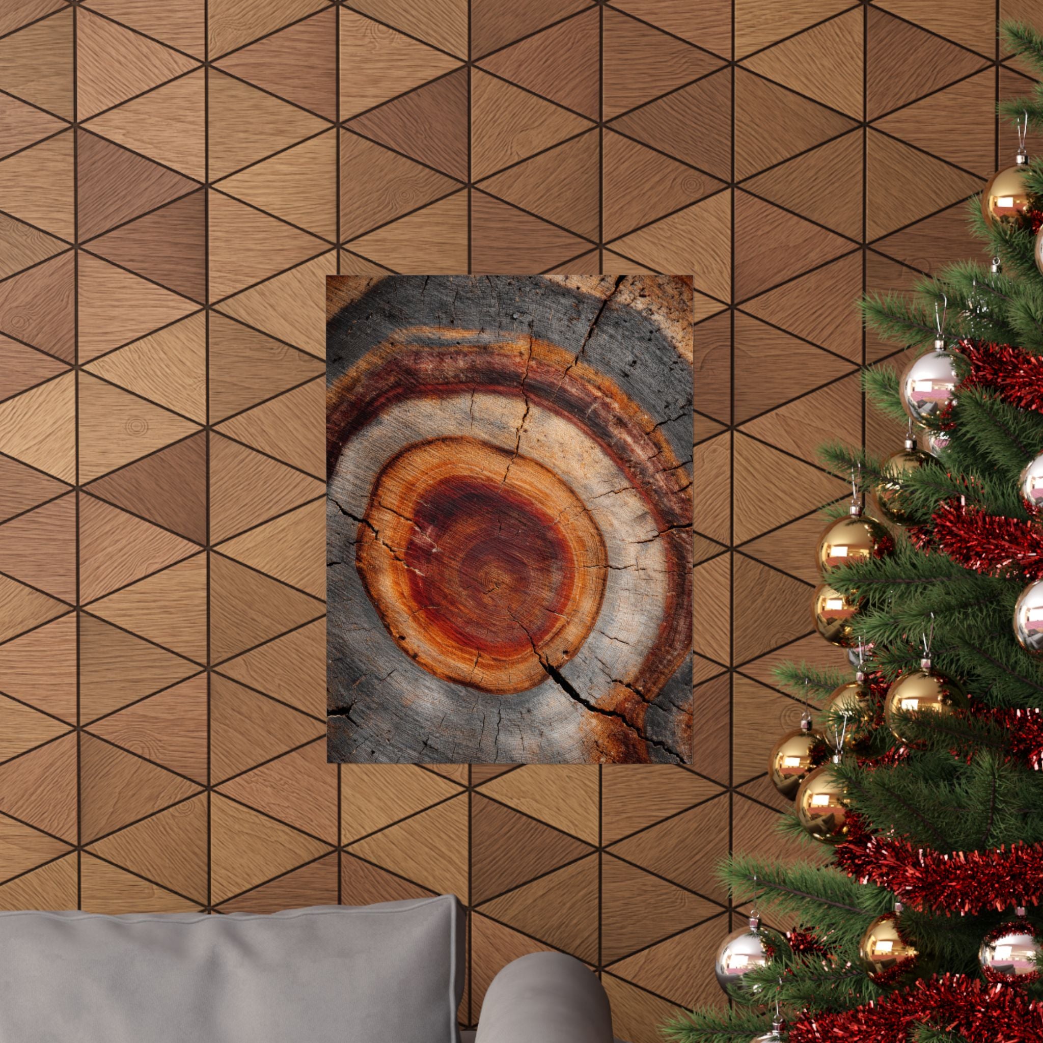 Tree Ring Wall Art | Rustic Wood Cross Section Print | Natural Growth Rings Poster | Farmhouse Forest Nature Photography Decor