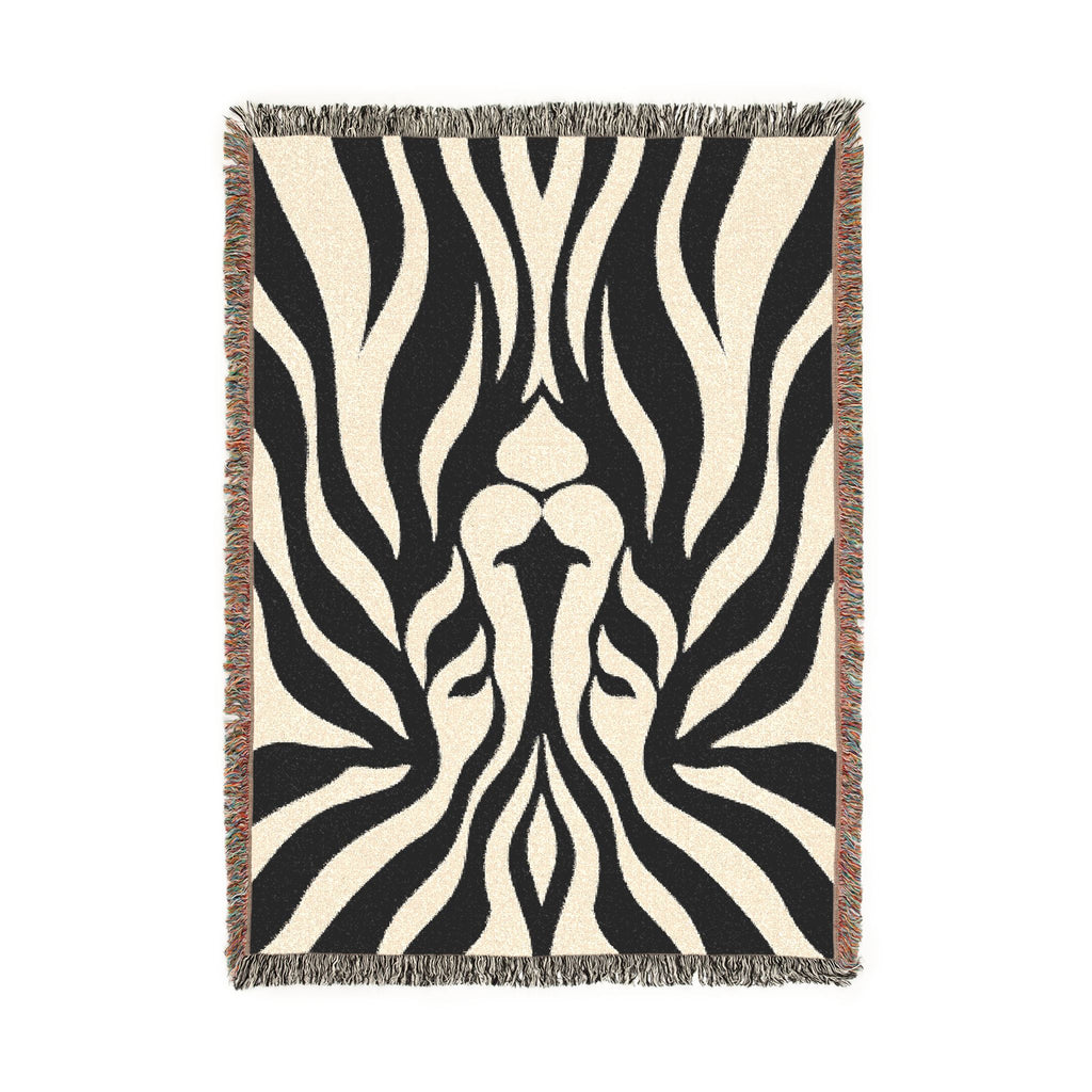 Abstract Lion Woven Blanket | Animal Print Throw
