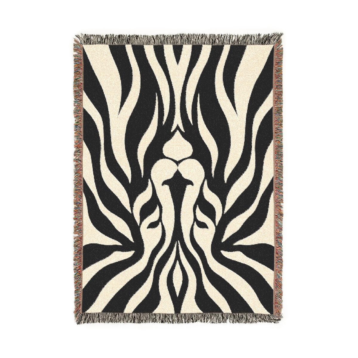 Abstract Lion Woven Blanket | Animal Print Throw