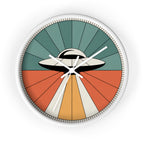UFO Sunburst Wall Clock | Teal Orange Atomic Decor