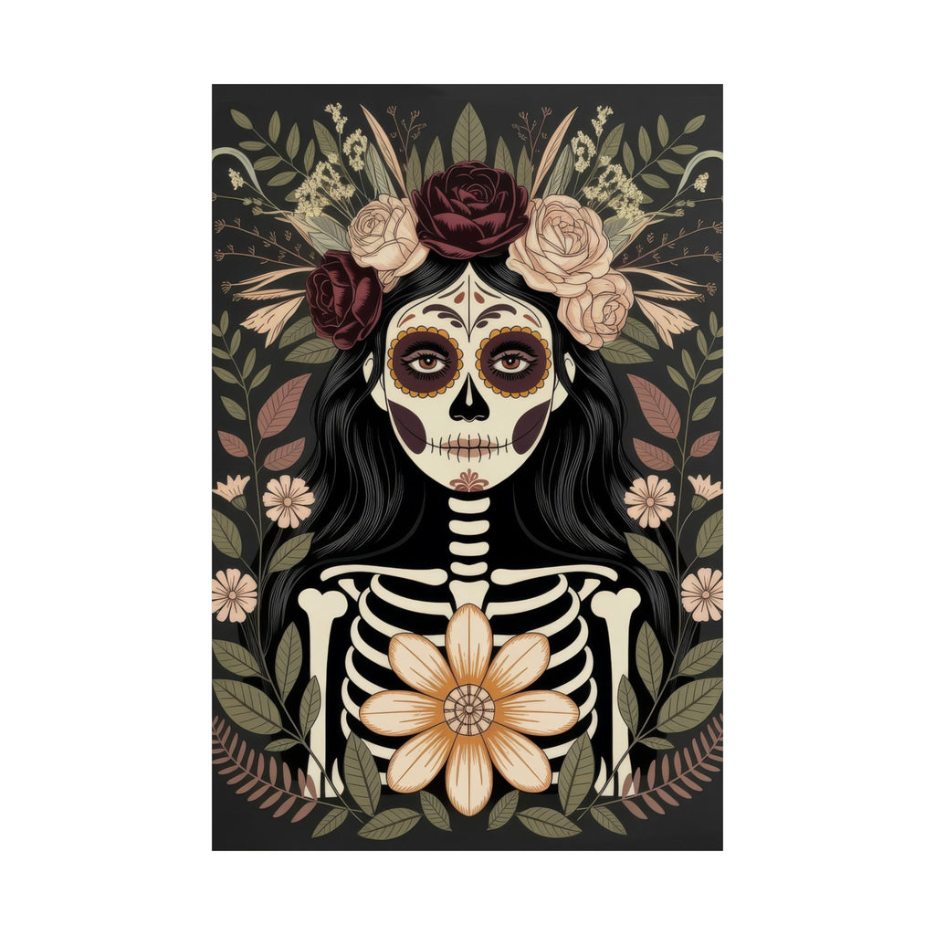 La Catrina Gothic Día de los Muertos Poster | Matte Vertical Art Print