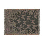 Blue Butterfly Botanical Woven Blanket | Cottagecore Throw