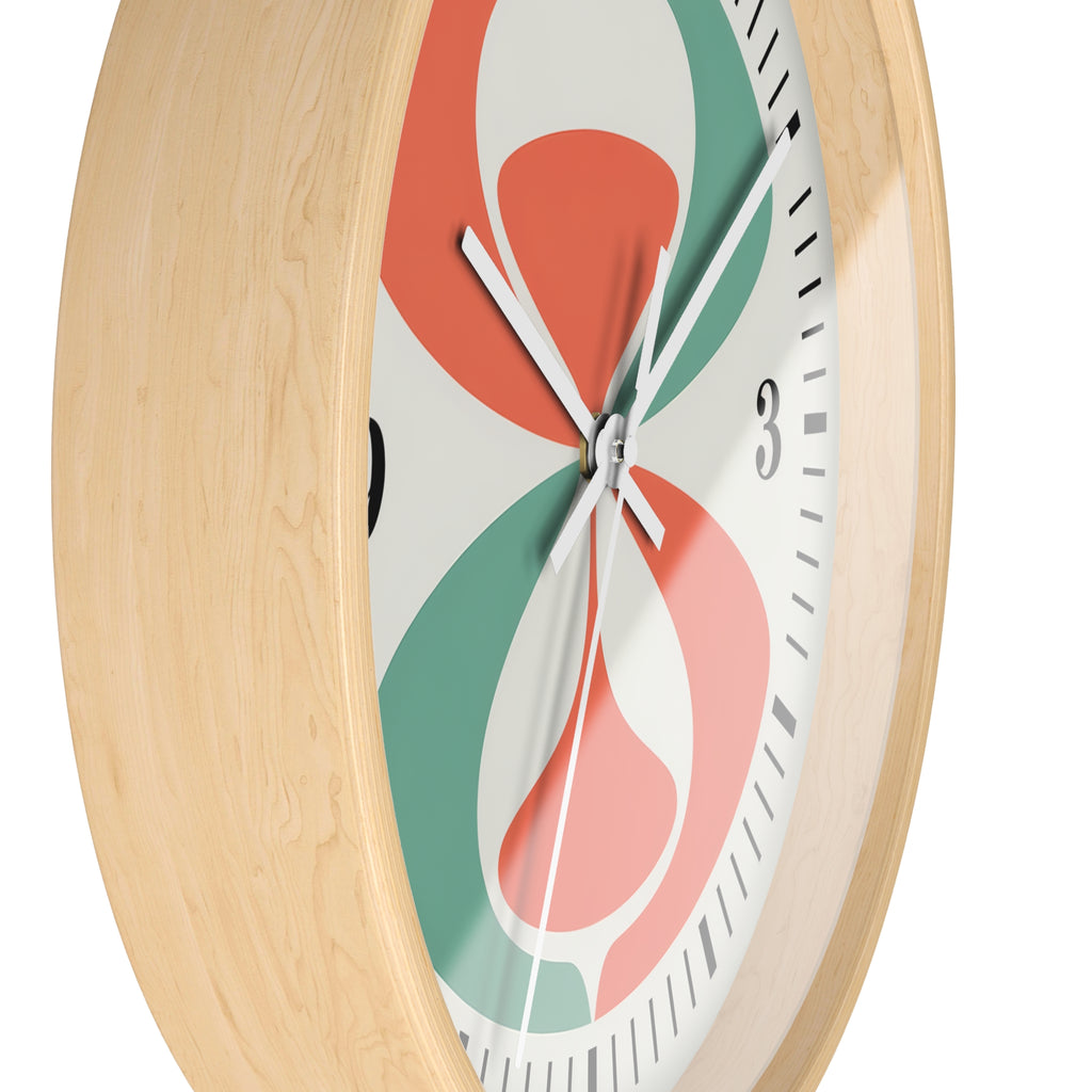 Mid Century Modern Clock | Atomic Retro Minimalist Abstract Hourglass Wall Clock