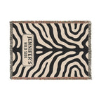 Personalized Zebra Print Woven Blanket | Custom Name Throw
