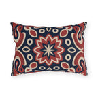 Red & Navy Paisley Outdoor Pillow | Boho Patio Decor