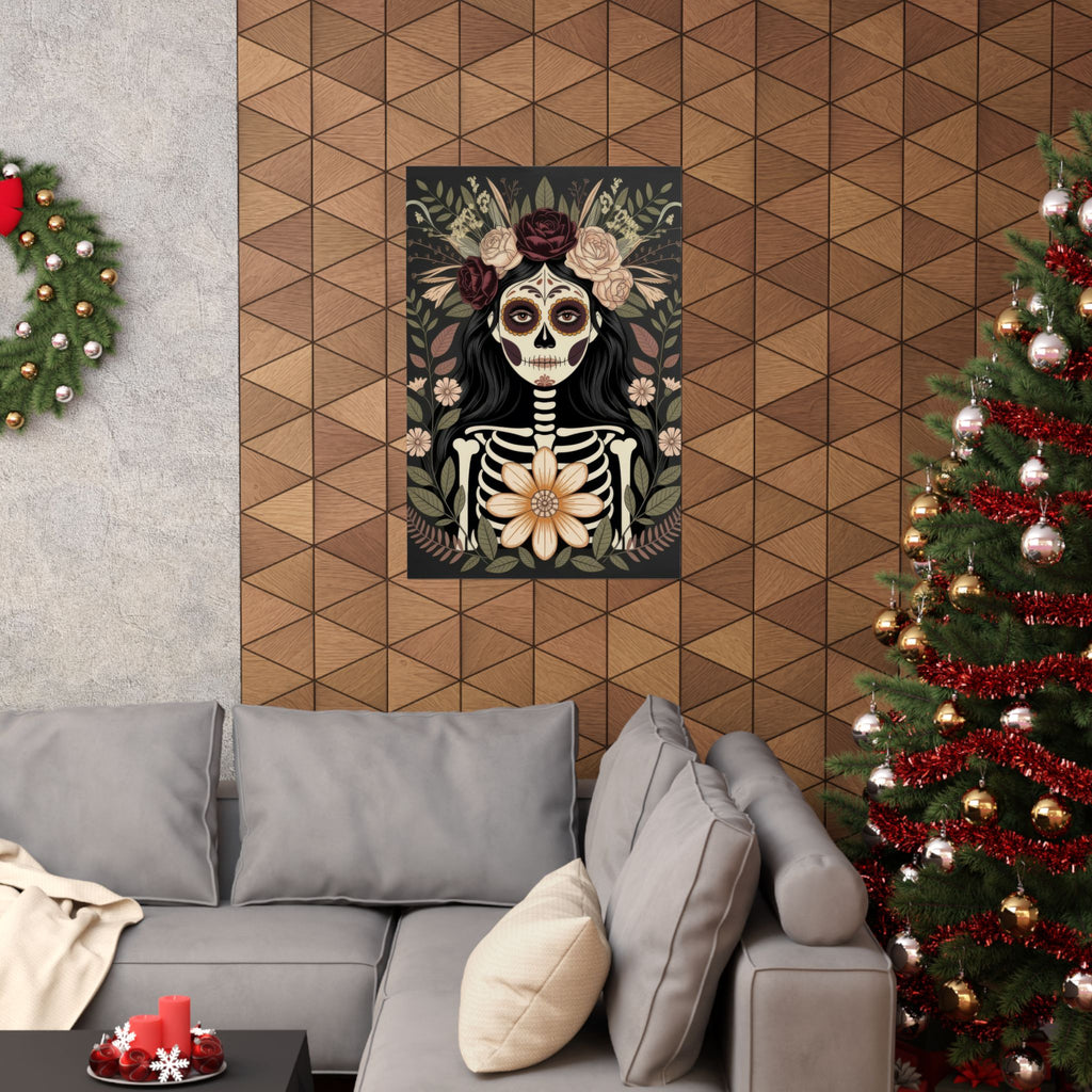 La Catrina Gothic Día de los Muertos Poster | Matte Vertical Art Print