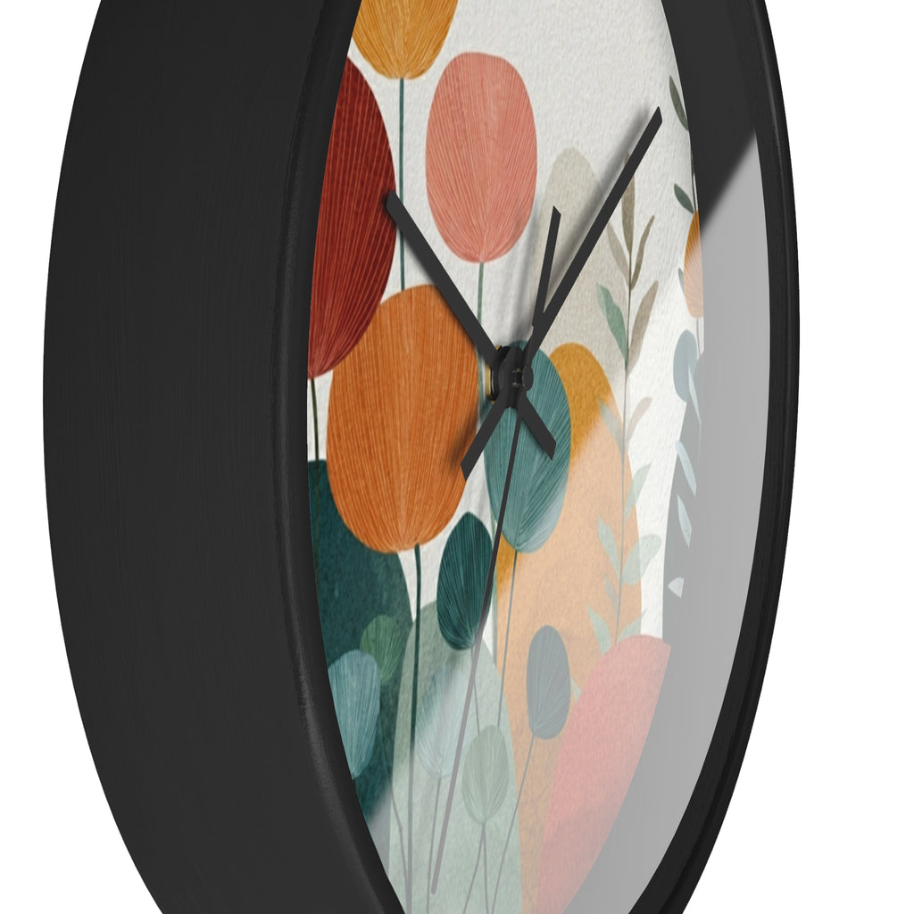 Mid Century Modern Clock |Botanical Modern Watercolor Florals