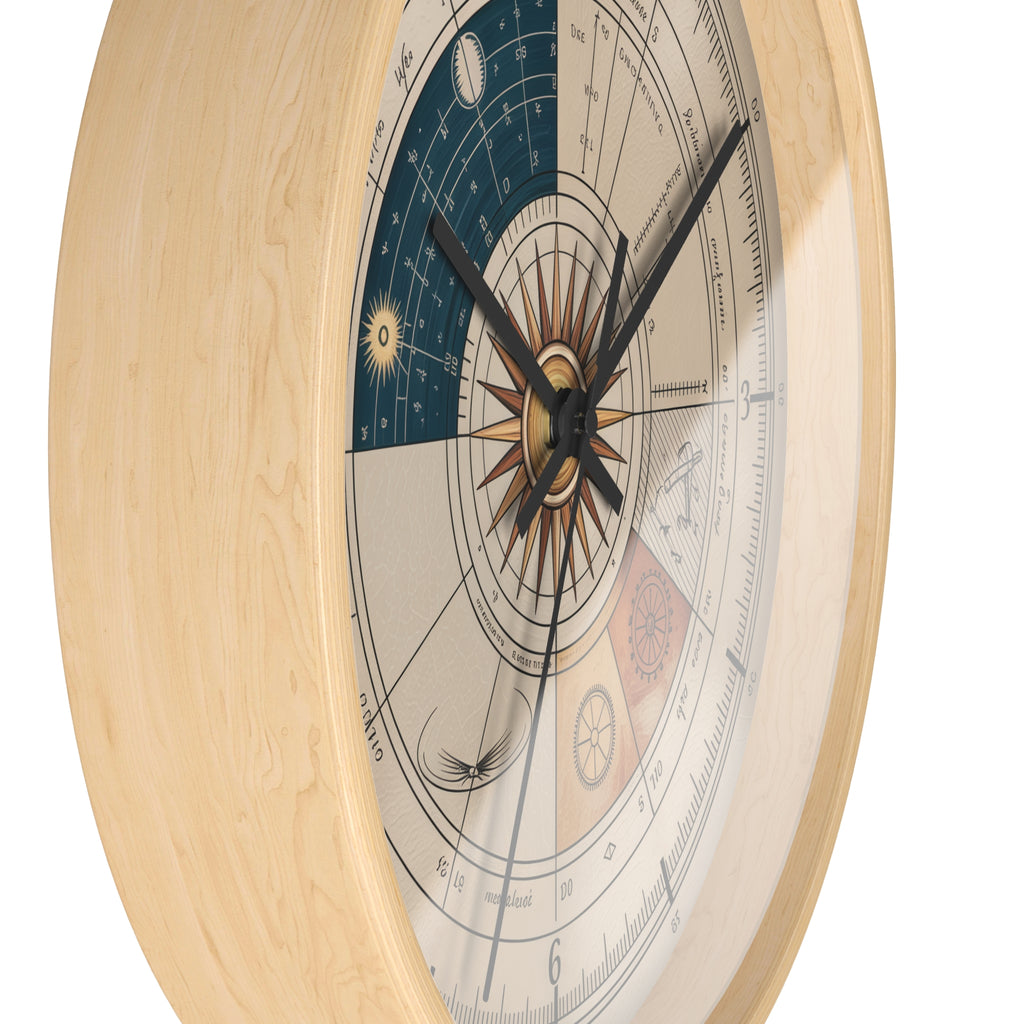 Leonardo da Vinci Chronometer Wall Clock | Renaissance Sketchbook Astronomy