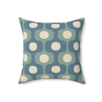 Teal Sage Geometric Square Pillow | Mid Century Decor