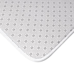 Close-up of the bath mat anti-slip backing and reinforced edge binding