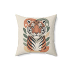 Mid Century Tiger Throw Pillow | Retro Jungle Decor