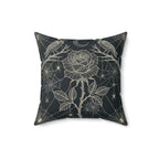 Gothic Spiderweb Rose Pillow | Charcoal Decorative Throw Pillow