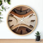 Geometric Starburst Wall Clock | Marquetry-Style Decor