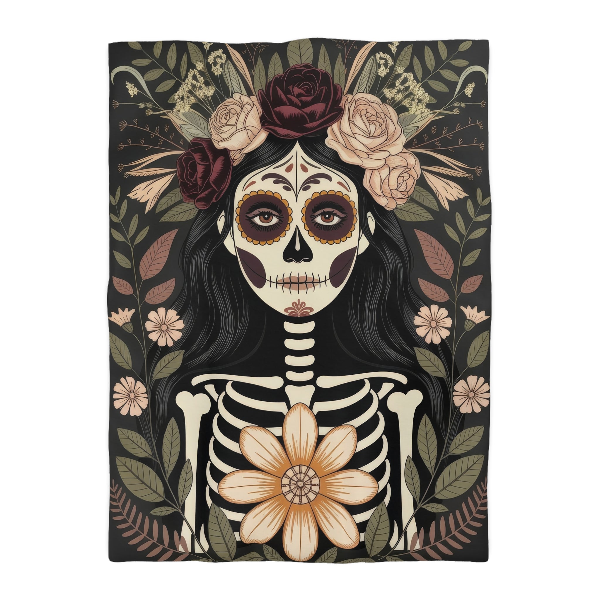 La Catrina Skull Gothic Microfiber Duvet Cover | Day of the Dead