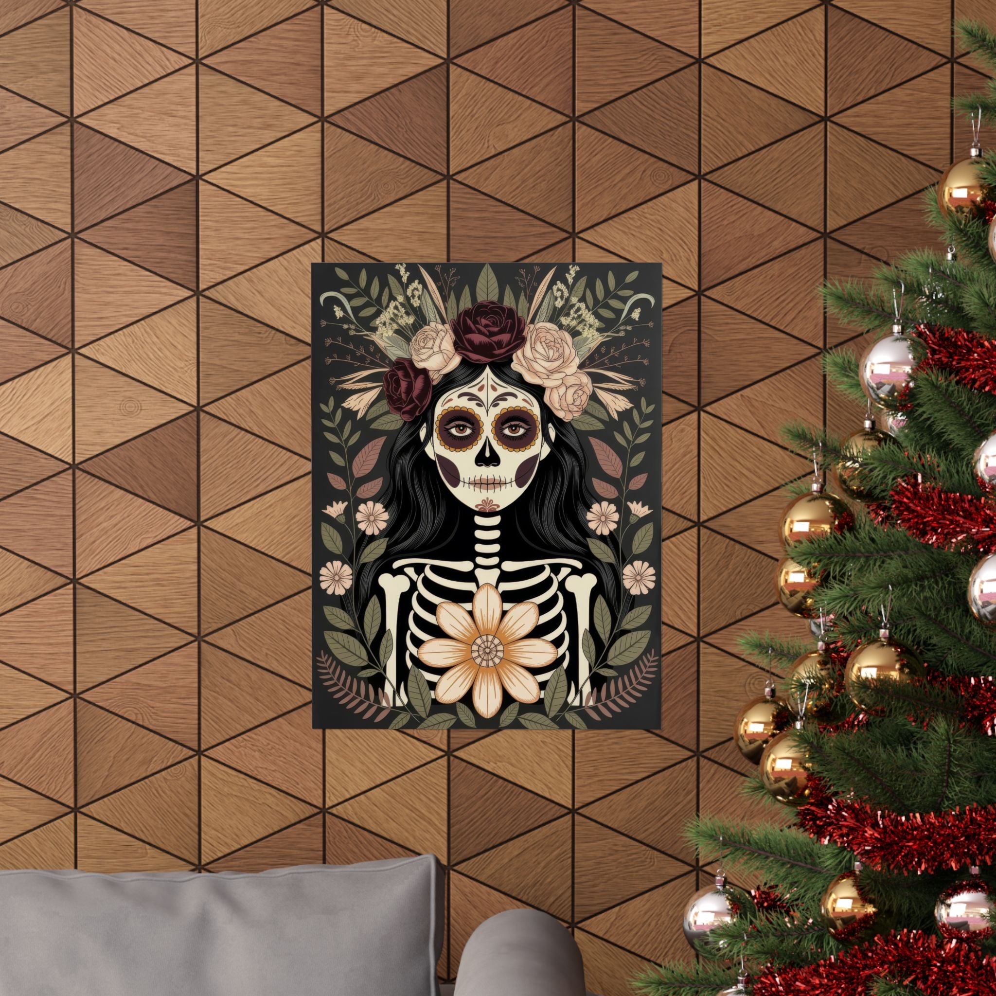 La Catrina Gothic Día de los Muertos Poster | Matte Vertical Art Print