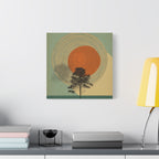 Tree Ring Landscape Canvas | Mid Century Nature Art