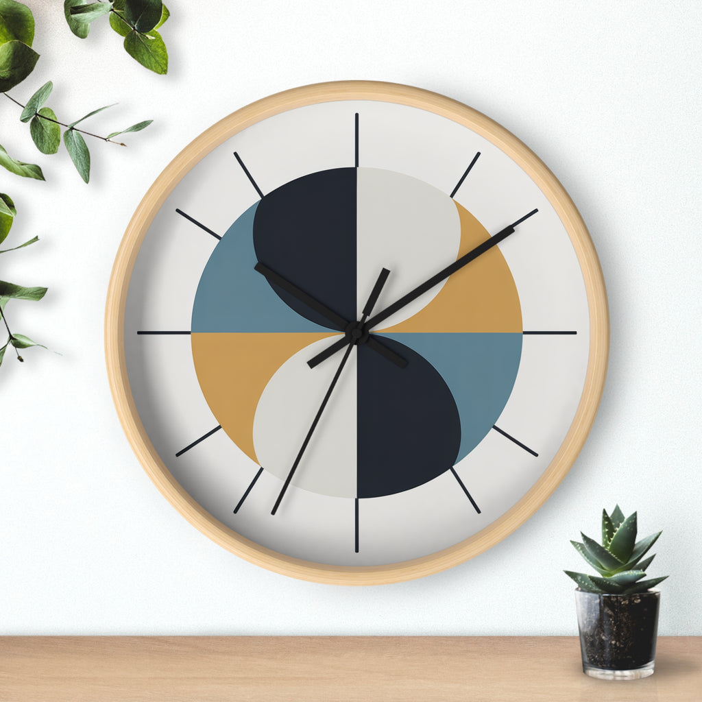 Mid Century Modern Clock | Atomic Retro Minimalist Geometric Hourglass Wall Clock
