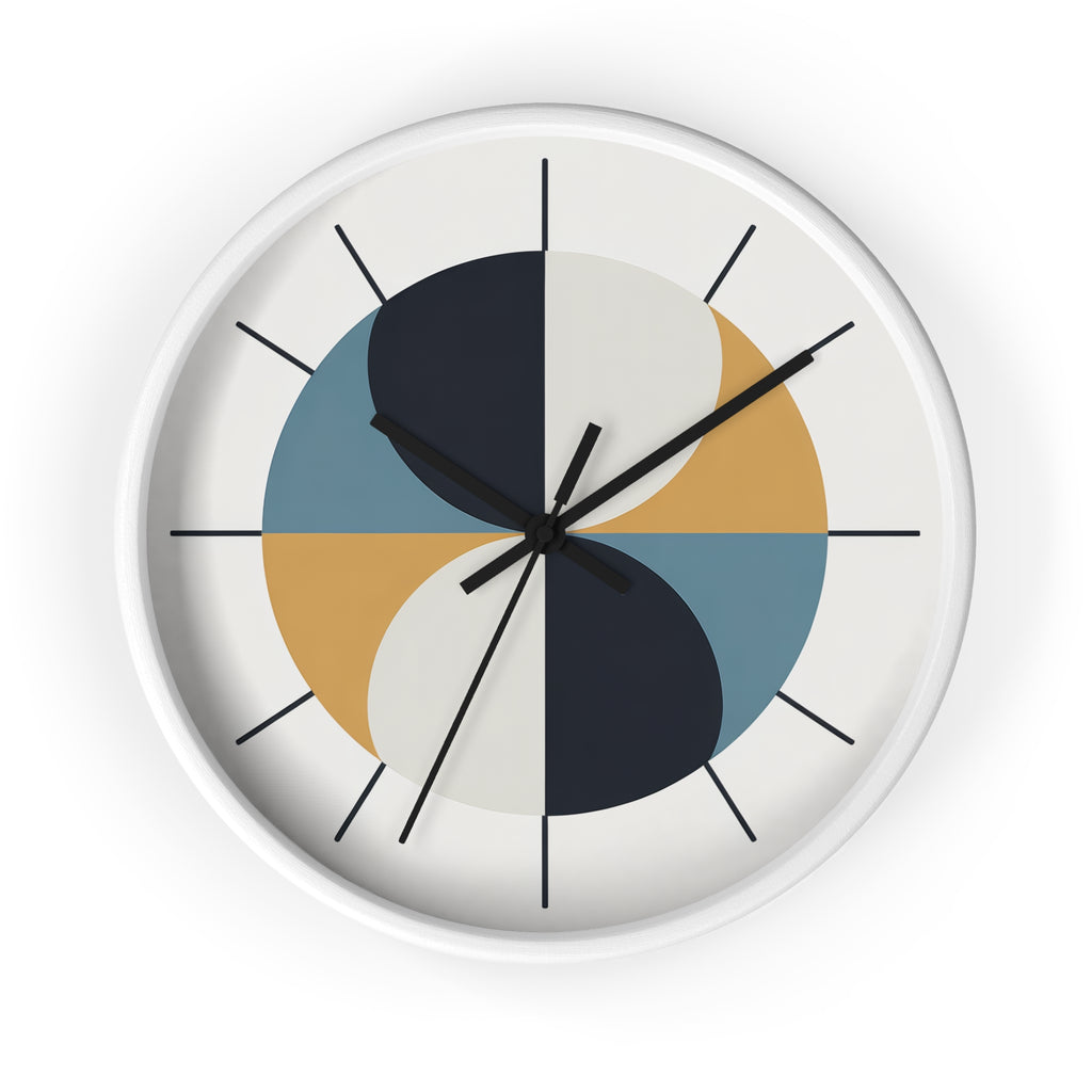 Mid Century Modern Clock | Atomic Retro Minimalist Geometric Hourglass Wall Clock