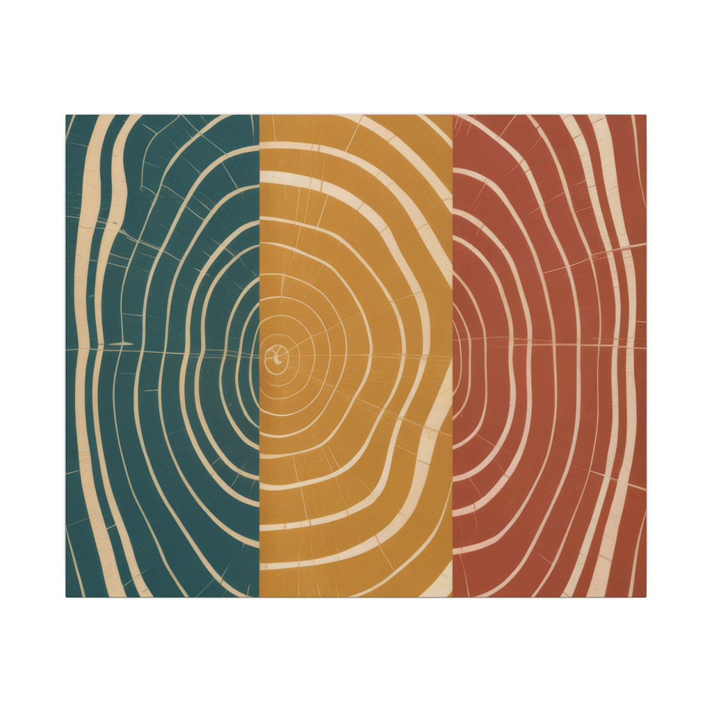 Abstract Wood Grain Trio Matte Canvas | Stretched Wall Art