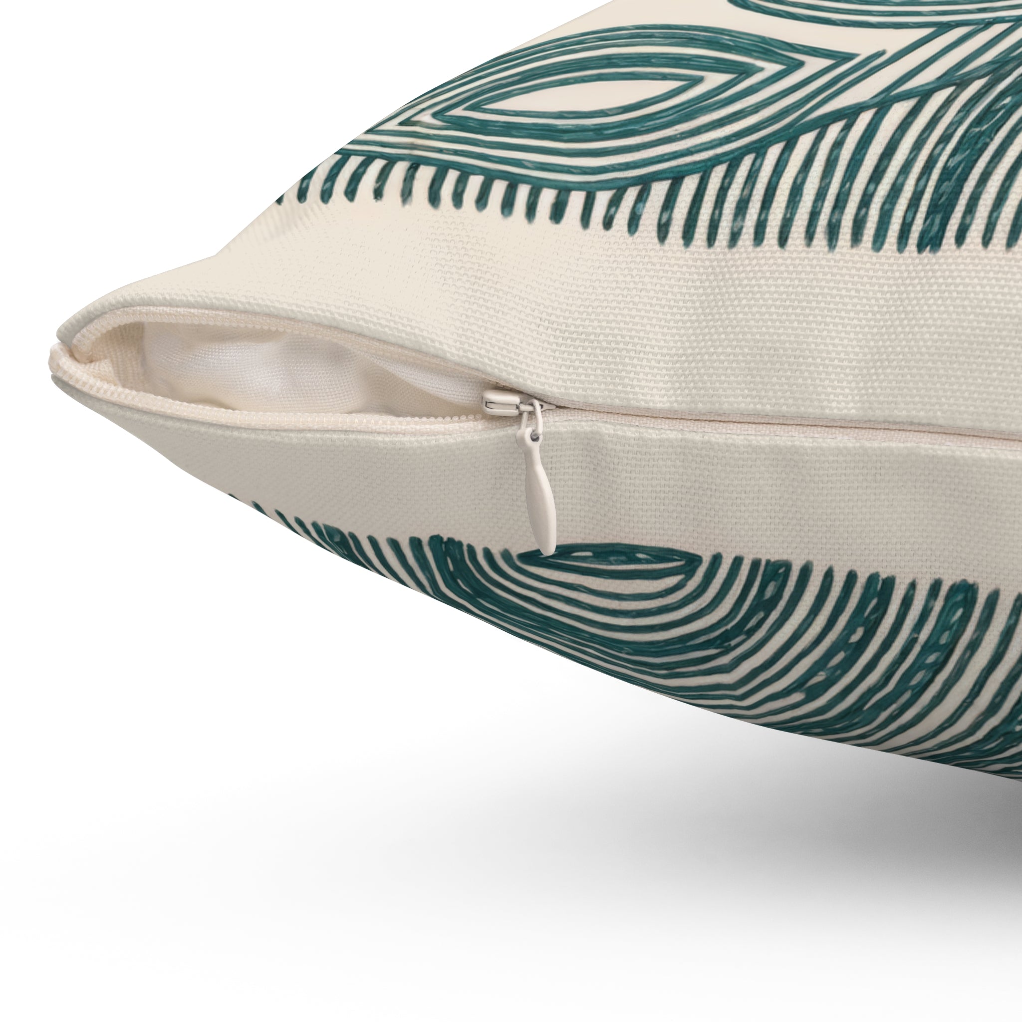 Minimalist Coral & Teal Botanical Pillow