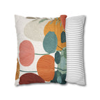 Mid-Century Watercolor Botanical Faux Suede Pillow Cover
