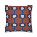 Terracotta Navy Geometric Faux Suede Pillow Cover