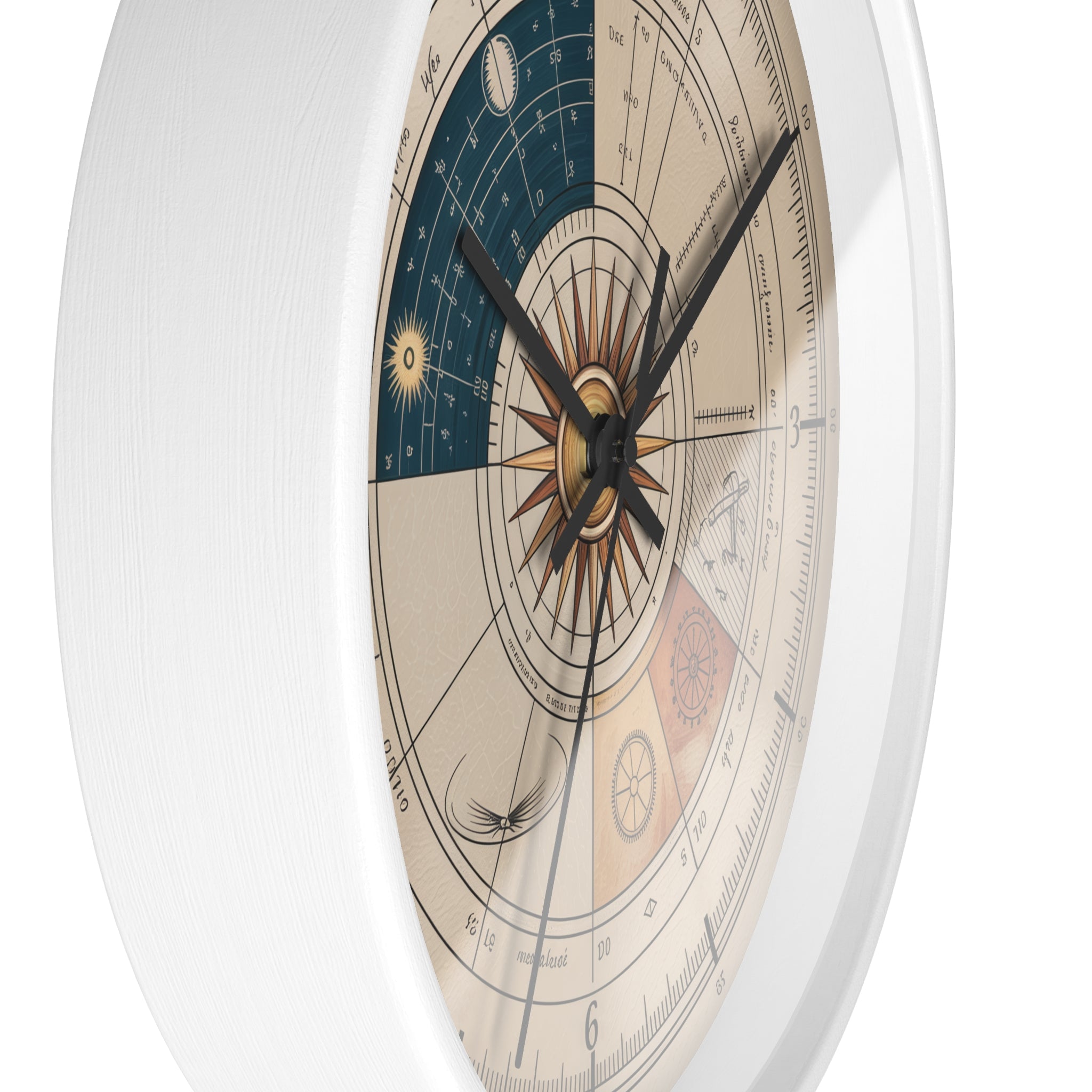 Leonardo da Vinci Chronometer Wall Clock | Renaissance Sketchbook Astronomy