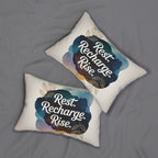 Rest Recharge Rise Lumbar Pillow | Watercolor Affirmation