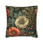 William Morris Poppy Faux Suede Pillow Cover