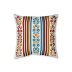 Warm Scandinavian floral stripe decorative pillow, alternate view