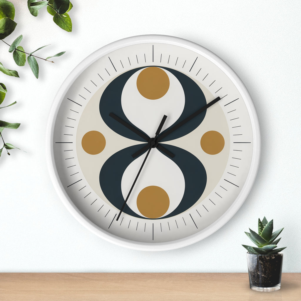 Mid Century Modern Clock | Atomic Retro Minimalist Hourglass Wall Clock