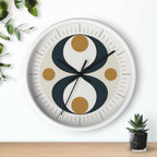 Mid Century Modern Clock | Atomic Retro Minimalist Hourglass Wall Clock