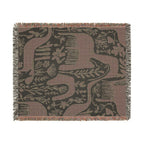 Scandinavian Horse Woven Blanket | Blue Nordic Folk Throw