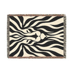 Abstract Lion Woven Blanket | Animal Print Throw