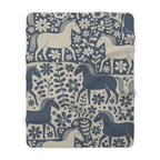Dala horse sherpa blanket in a smaller rectangular size