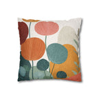 Mid-Century Watercolor Botanical Faux Suede Pillow Cover