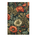 William Morris Poppy Area Rug | Coral Teal Floral Decor