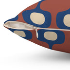 Terracotta Navy Geometric Throw Pillow | Mid Century