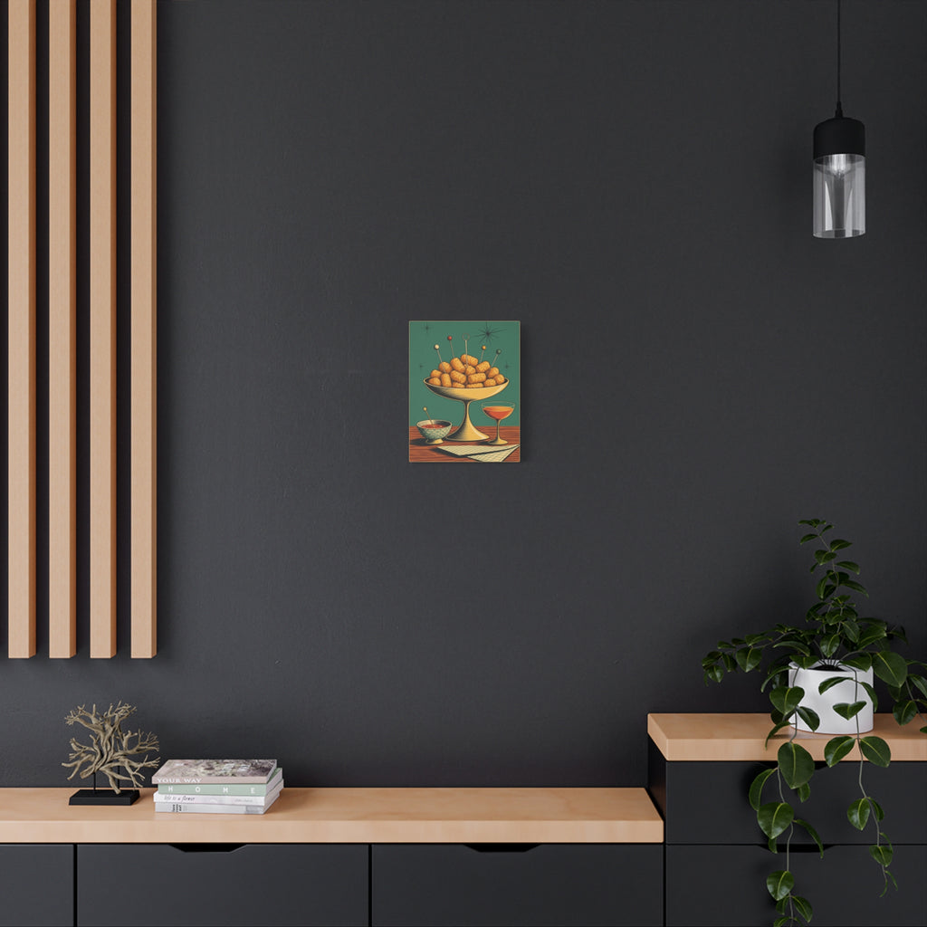 Tater Tot Cocktail Hour Canvas | Funny Mid-Century Kitchen Art