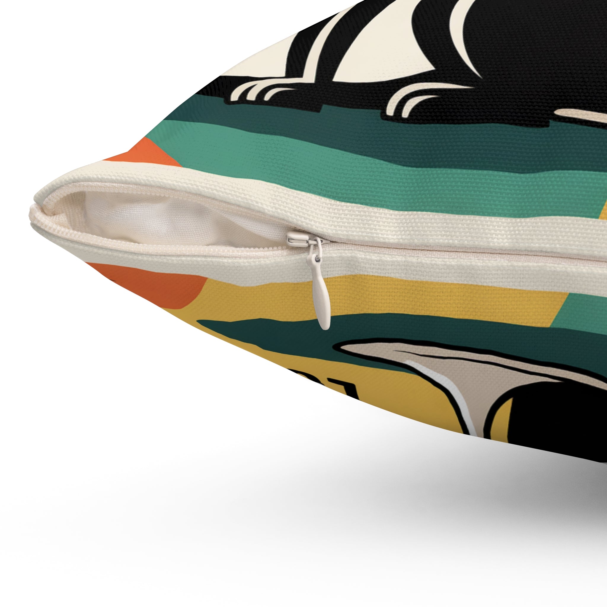 Bad Kitty Lounge Mod Pillow , Retro Cat Throw Pillow, Mid Century Modern Home Decor, Atomic Cat Cushion, Gift for Cat Lovers