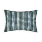 Retro Green Geometric Lumbar Pillow | Mid Century Decor