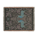 Folk Fox & Floral Woven Blanket | Tapestry Throw