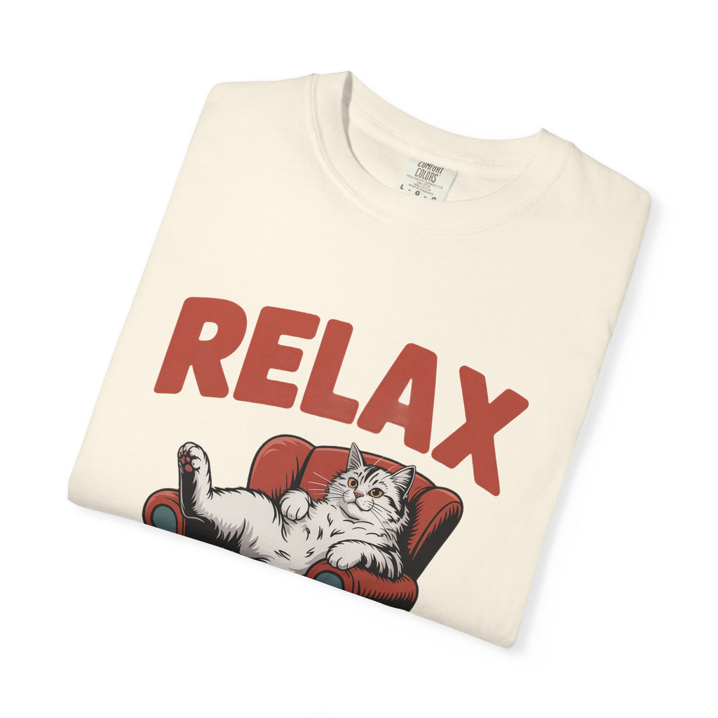 Funny Cat Shirt, Relax The Laundry Can Develop Character Tee, Retro Cat Lover Gift, Vintage Lazy Cat Graphic