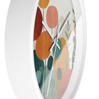 Watercolor Botanical Wall Clock | Mid-Century Floral Decor