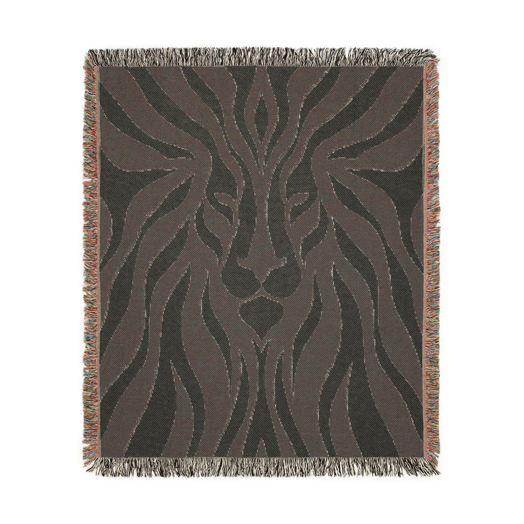 Abstract Lion Woven Blanket | Animal Print Throw