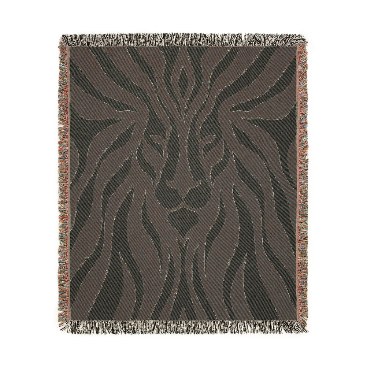 Abstract Lion Woven Blanket | Animal Print Throw